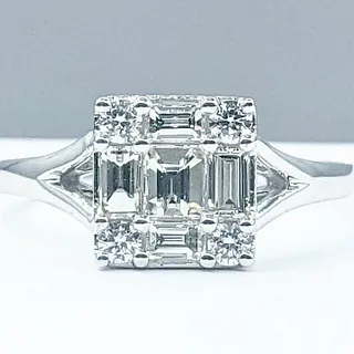 Contemporary Multi-Cut Diamond Fashion Ring