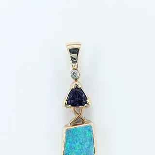 Colorful Amethyst & Australian Opal Pendant