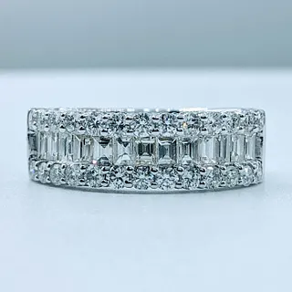 Sparkling Baguette Diamond Band Ring