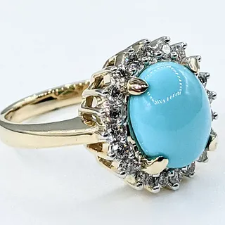 Gorgeous Turquoise & Diamond Cocktail Ring
