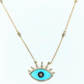 Evil Eye Diamond & Sapphire Necklace / Pendant