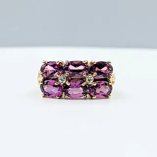 Intense Pink Tourmaline & Diamond Fashion Ring
