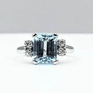 Sky Blue Topaz & Diamond Dress Ring