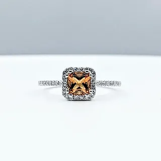 Stackable Citrine & Diamond Fashion Ring