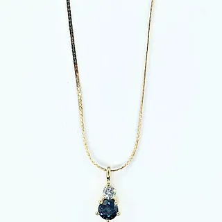 Delicate Sapphire & Diamond Pendant Necklace