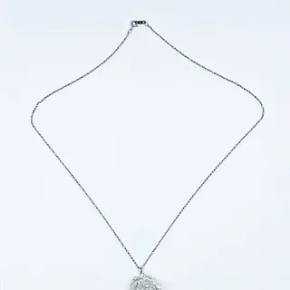 Art Deco Old European-Cut Diamond & Cultured Pearl Pendant Necklace / Brooch
