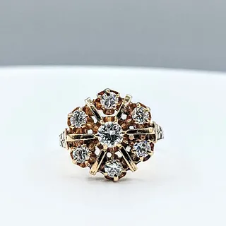 Vintage 7 Stone Diamond Cocktail Ring