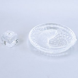 Lalique Ashtray and Baccarat Die
