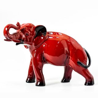 Royal Doulton Flambe Figurine Elephant, Trunk in Salute HN891A