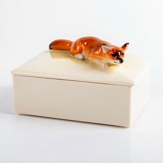 Royal Doulton Cigarette Box with Fox Stalking Figurine
