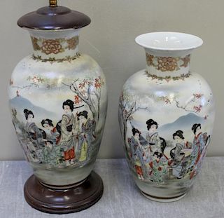 Pair of Japanese Enamel Decorated Porcelain