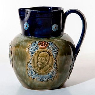 Royal Doulton Stoneware Jug, King George V and Queen Mary