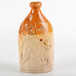 Doulton and Watts Lambeth Pottery Flask, Mr. Punch