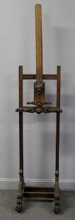 19th Century Carved Walnut Easel.