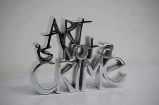 Mr. Brainwash - ART IS NOT A CRIME (Silver)