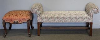 Vintage Furniture Lot Including an Upholstered