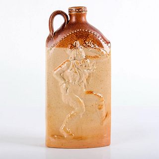 Antique British Stoneware Whisky Flask,  Jim Crow