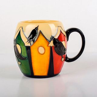 Moorcroft Pottery Mug, Birdhouses
