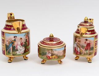 THREE VIENNA PORCELAIN TABLE ARTICLES
