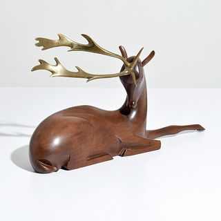 Hagenauer Wien Deer Buck Sculpture, Signed
