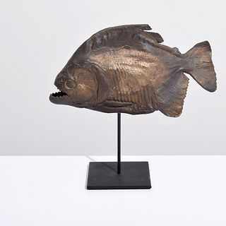 Bronze Piranha Sculpture