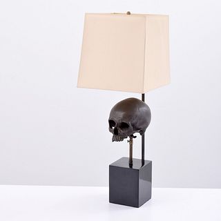Blackman Cruz Bronze Skull Lamp