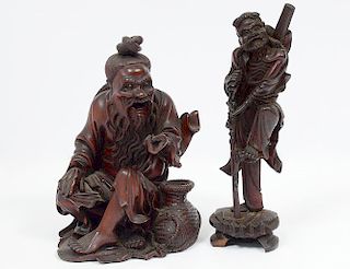TWO CARVED WOOD FIGURES