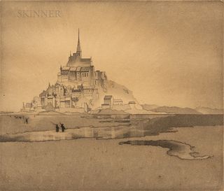 John Taylor Arms (American, 1887-1953), Sunrise, Mont Saint Michel