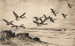 Frank Weston Benson (American, 1862-1951), Wild Geese