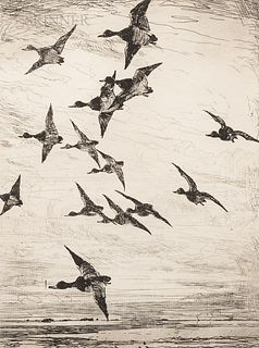 Frank Weston Benson (American, 1862-1951), High-Flying Ducks