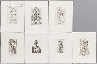 Isabel Bishop (American, 1902-1988), Group of Seven Figural Works Including