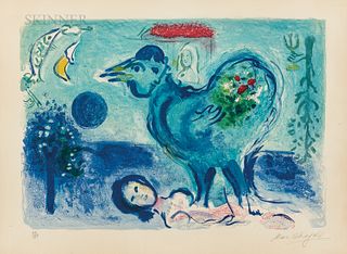 Marc Chagall (Russian/French, 1887-1985), Paysage au coq