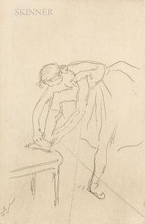 Edgar Degas (French, 1834-1917), Danseuse mettant son chausson