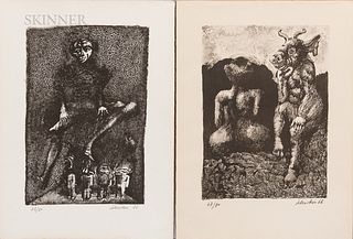 Jan Lebenstein (Polish, 1930-1999), Plates Four and Ten