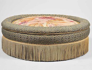 VICTORIAN STYLE UPHOLSTERED OTTOMAN