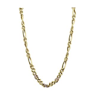 L. KELLER Chain Necklace in 18k Gold with Diamonds