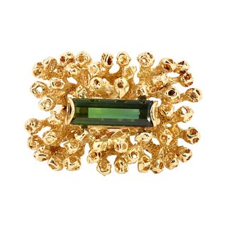 Corletto Tourmaline & 18k gold Modernist Ring