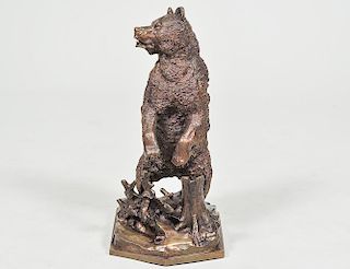 PATINATED BRONZE FIGURE OF A BEAR