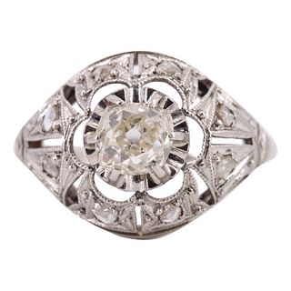 0.65cts Diamond & Platinum Art Deco Ring