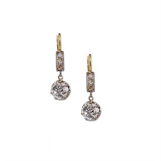 1.15ctw Diamonds & 18k Gold Drop Earrings