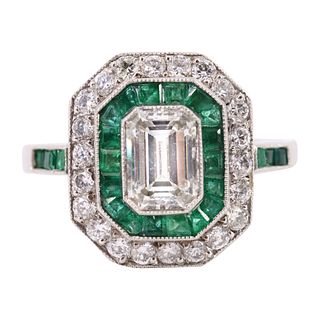 2.02ctw Diamonds, Emeralds & Platinum Ring