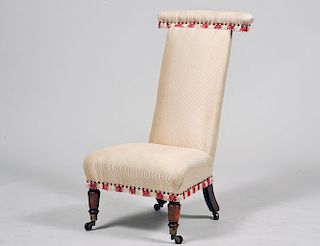 VICTORIAN UPHOLSTERED PRE-DIEU CHAIR