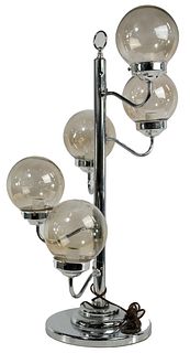 MCM Chrome 5-Globe Table Lamp