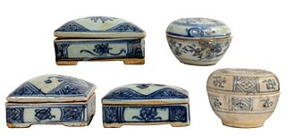 Asian Blue and White Covered Box Assortment