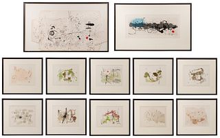 Joan Miro (Spanish, 1893-1983) 'Trace sur l'Eau' Suite of Lithographs