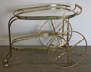 Neoclassical Style Brass Tea Cart