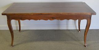 Antique French Provincial Harvest Table with Deep