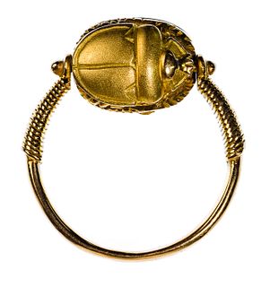 18k Yellow Gold Scarab Ring