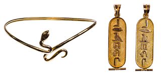 18k Yellow Gold Egyptian-style Jewelry Assortment