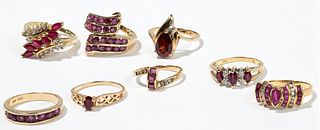 14k Yellow Gold, Ruby and Diamond Ring Assortment